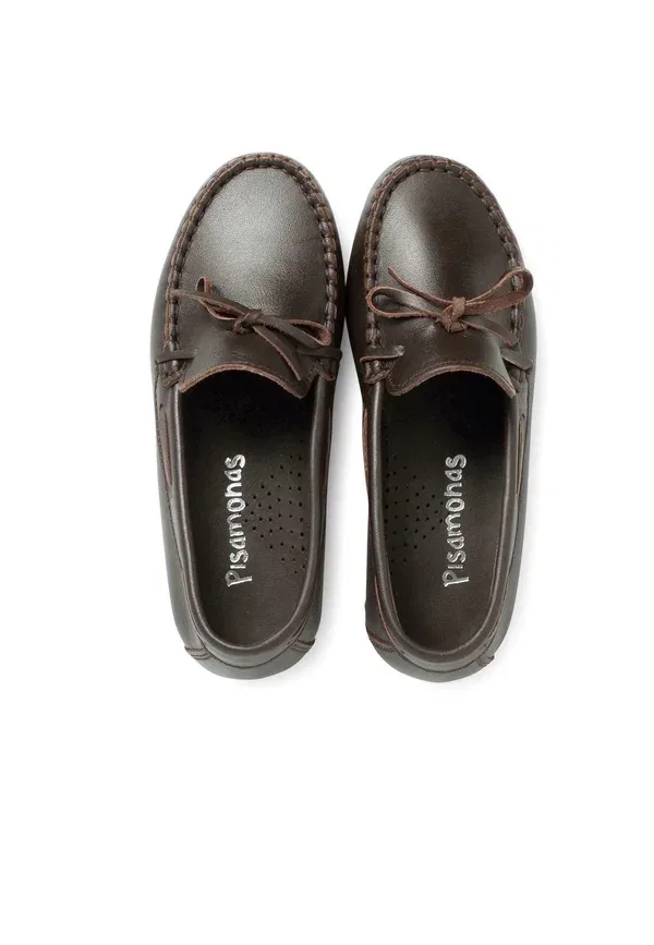 Ботинки кожаные Moccasin Pisamonas Marron, коричневый — фото 3