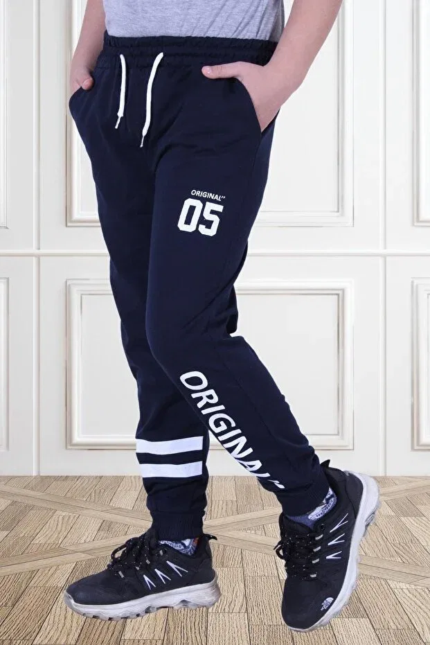 Детские спортивные штаны для мальчиков с принтом Fyk Collection, Navy Blue — фото 2