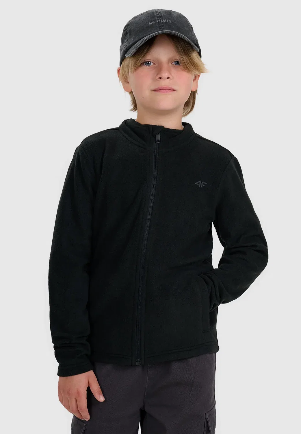 Polar slim ze stójką chłopięcy - флисовая куртка 4F, Deep Black — фото 2