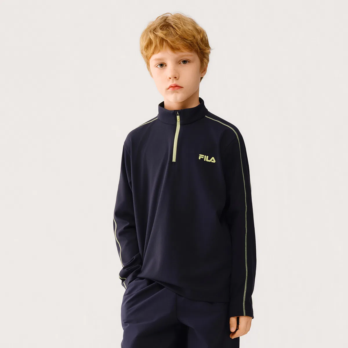Футболка с полуводолазкой, умеренная растяжимость, FILA KIDS, Legend Blue — фото 4