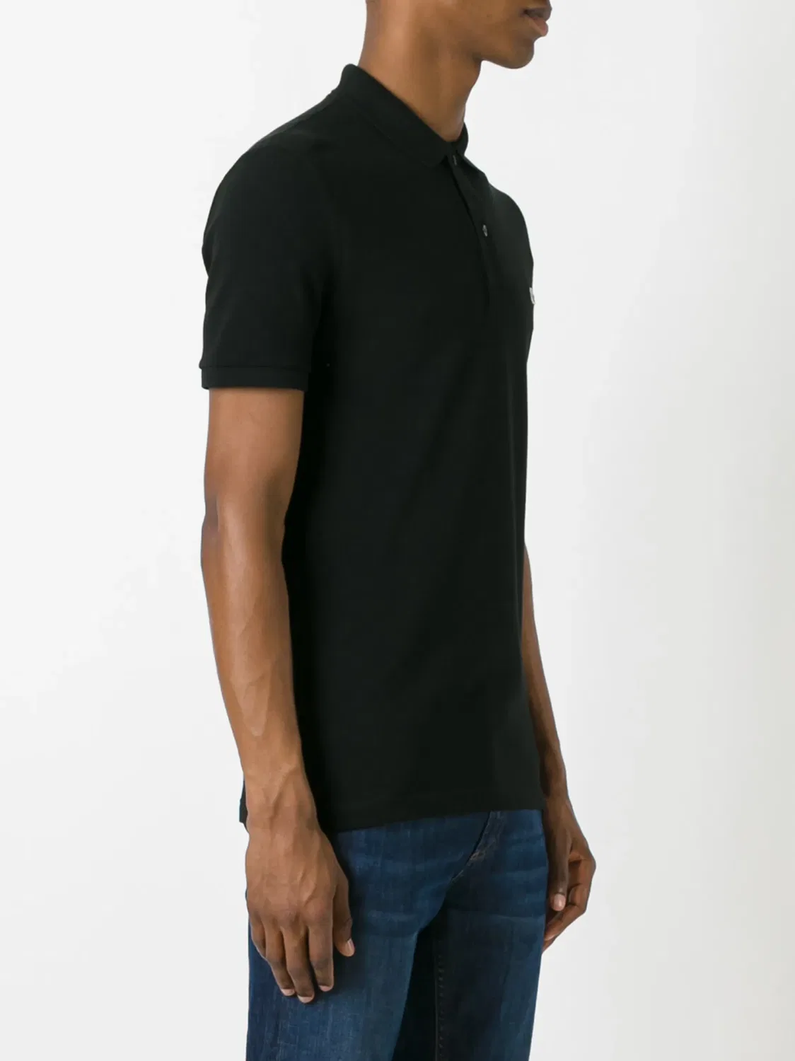 Рубашка-поло черная с нашивкой-логотипом Lacoste, черный — фото 3