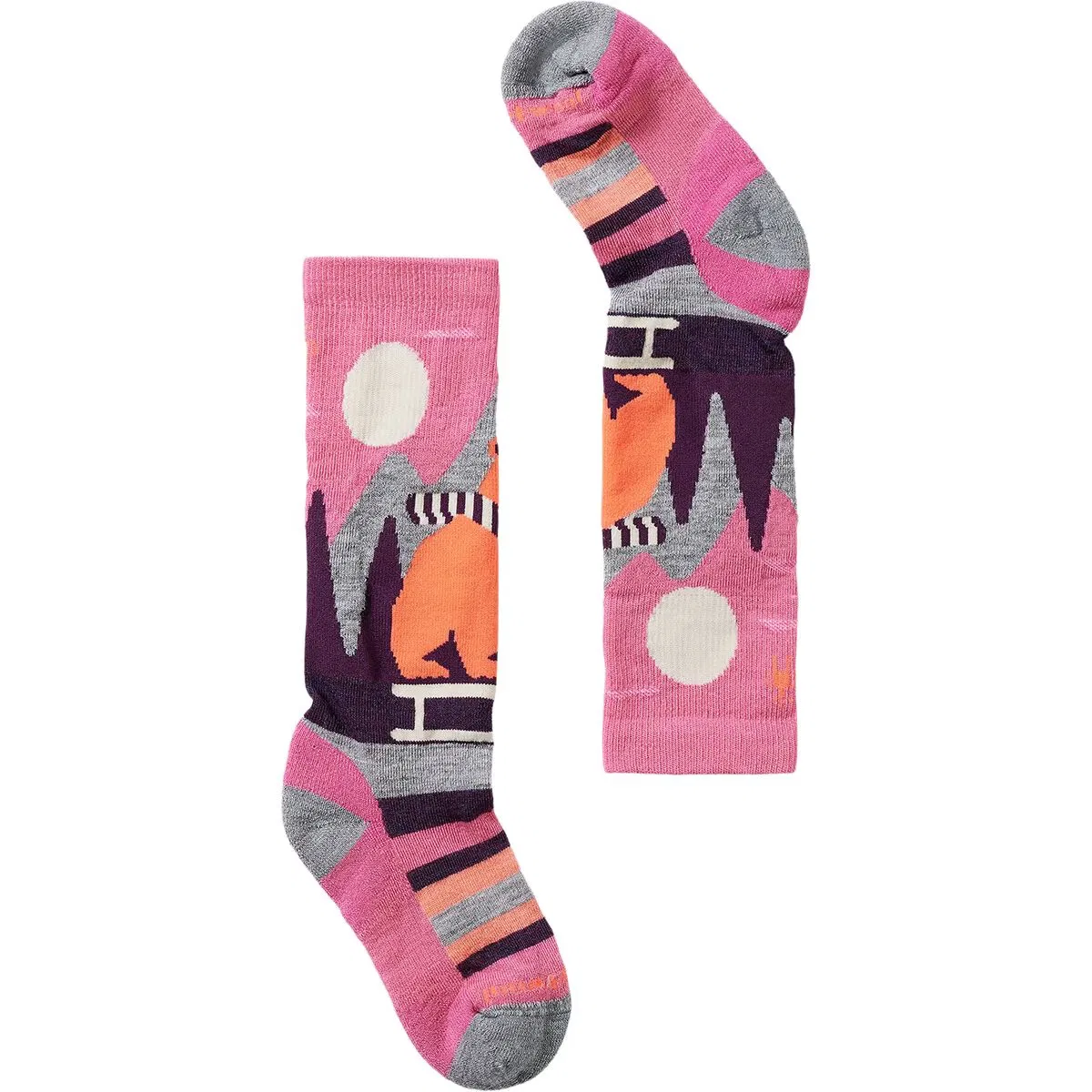 Детские носки для мальчиков с легкой амортизацией Ski Light Cushion Sleigh Bear OTC Smartwool, Garden Pink — фото 2