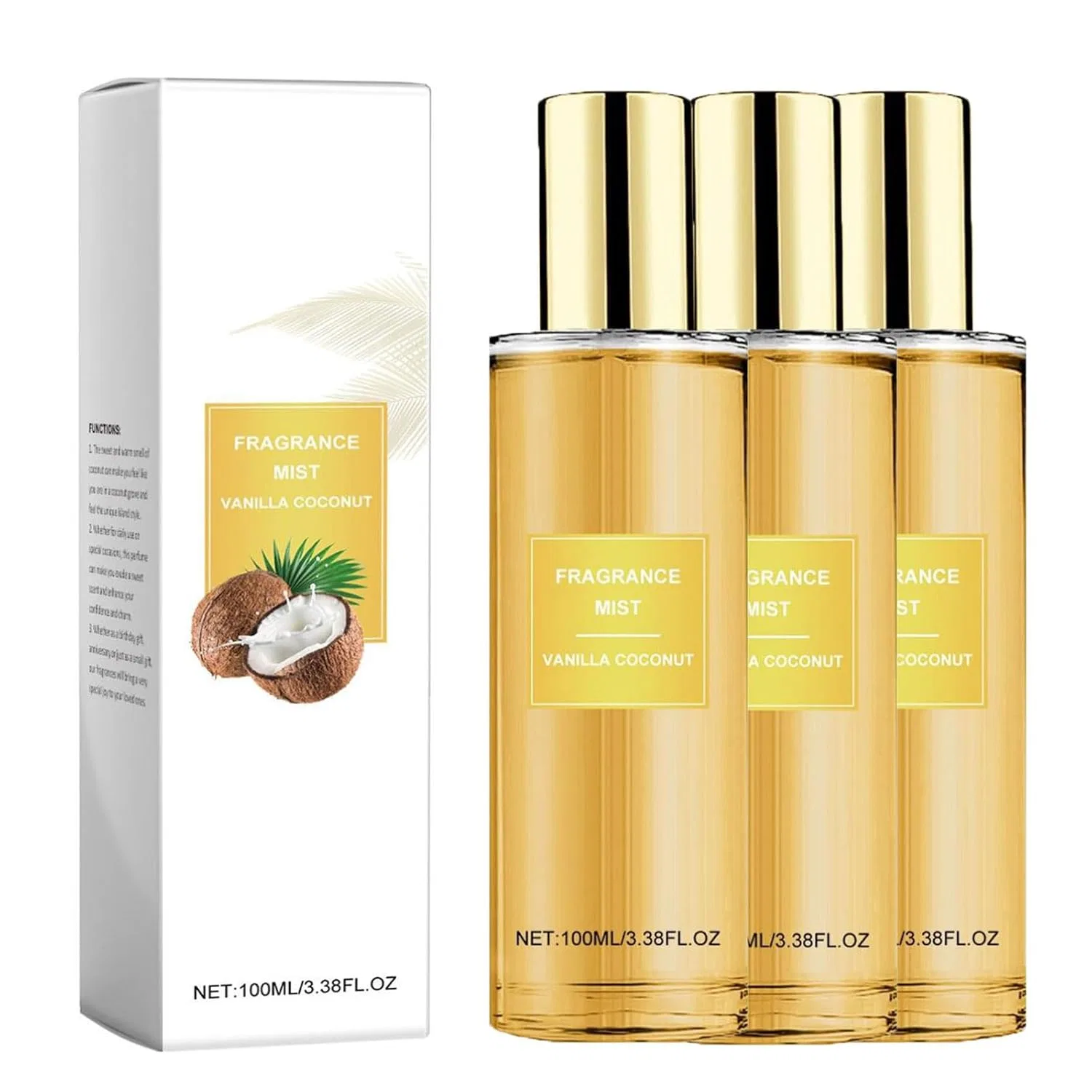 Спрей для тела Vanilla Coconut, 3 шт, 100 мл Generisch