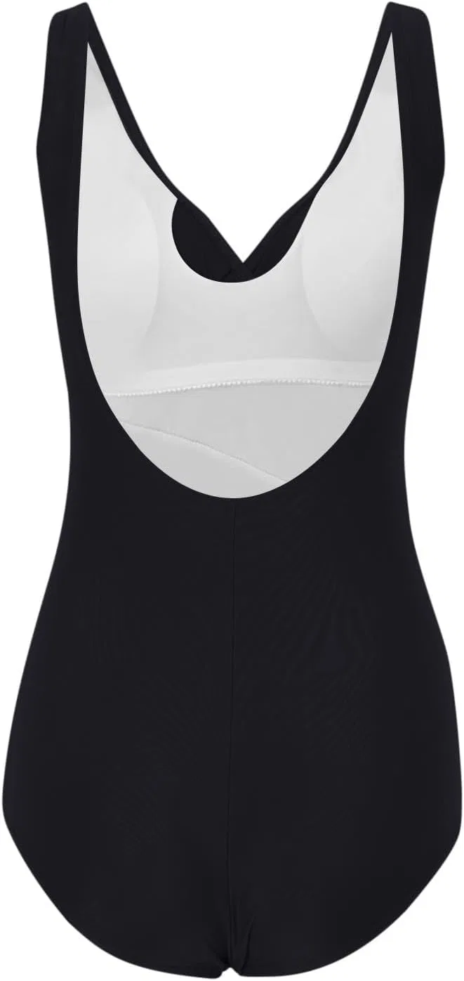 Женский слитный купальник V-образным вырезом Push Up Athletic, Black — фото 4