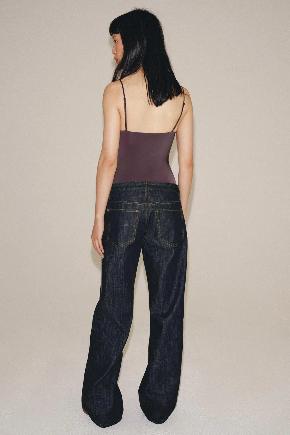 Боди с вырезом в форме сердечка ZARA, Aubergine — фото 3