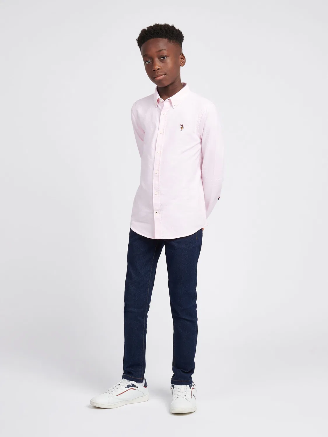 Рубашка оксфордская для мальчиков U.S. Polo Assn, розовая — фото 3