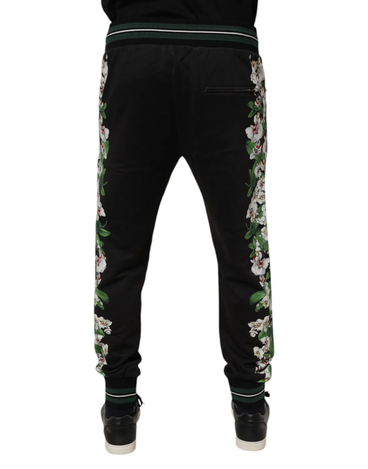 Мужские спортивные брюки с цветочным принтом Jogger Pants Dolce & Gabbana, Black — фото 4