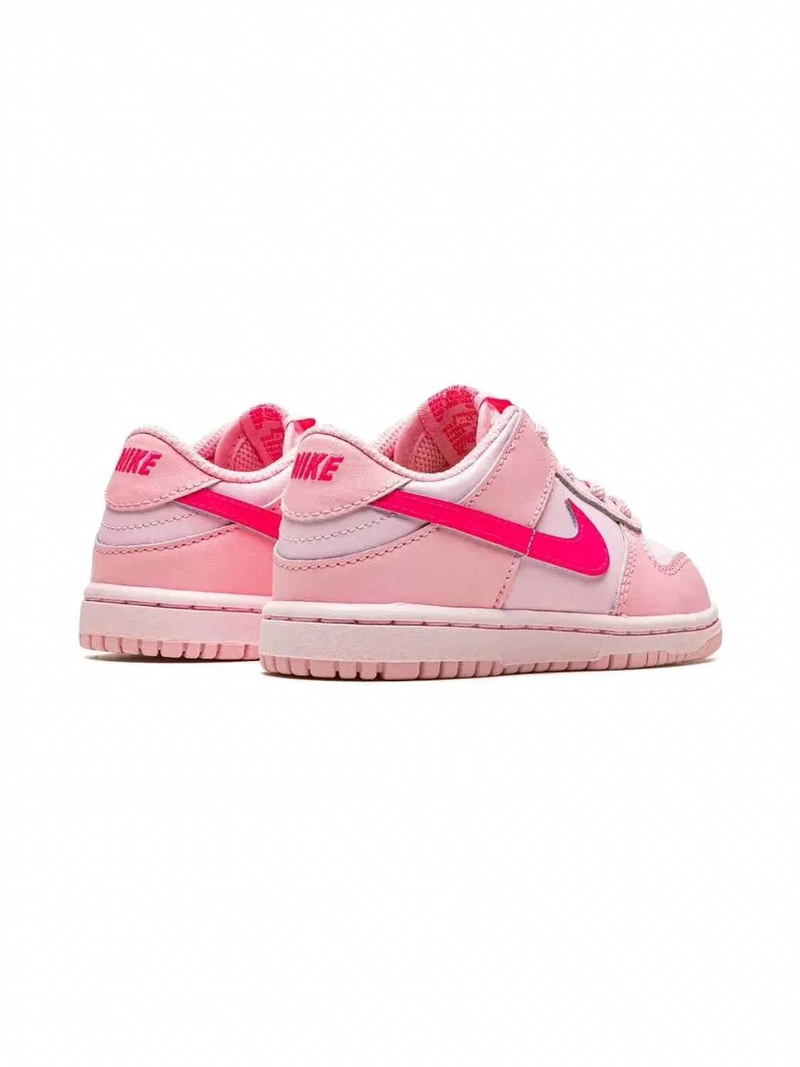 Детские кроссовки для девочек на шнуровке Dunk Low Nike, Triple Pink — фото 3