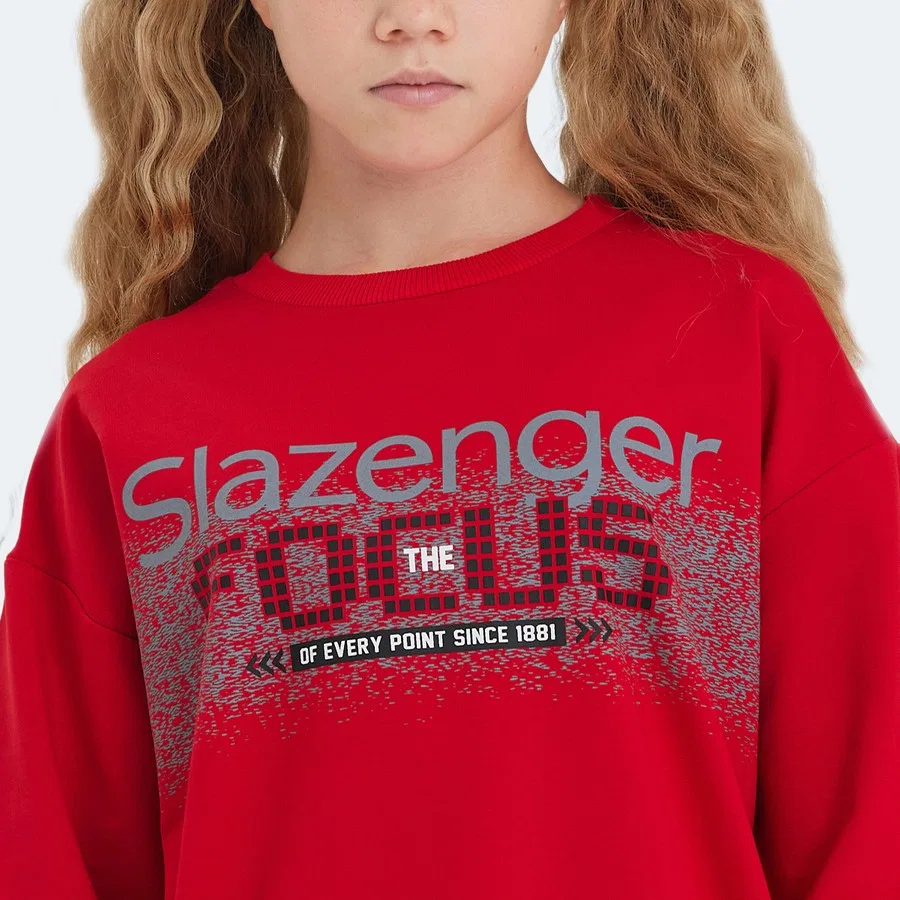 Свитшот детский с длинным рукавом LAST Slazenger, Красный — фото 4