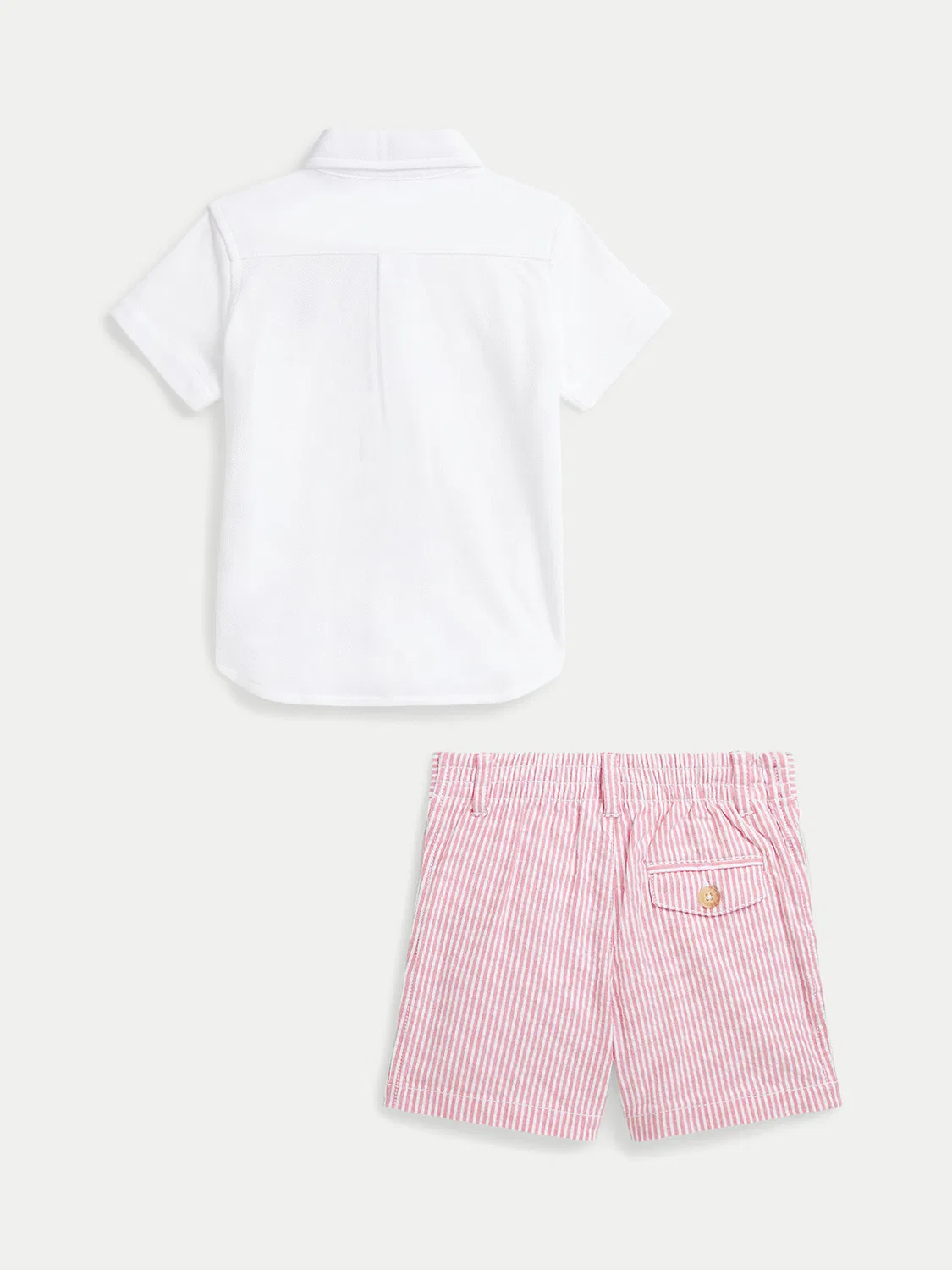 Комплект из рубашки и шорт стандартного кроя для мальчика Polo Ralph Lauren, белый — фото 2