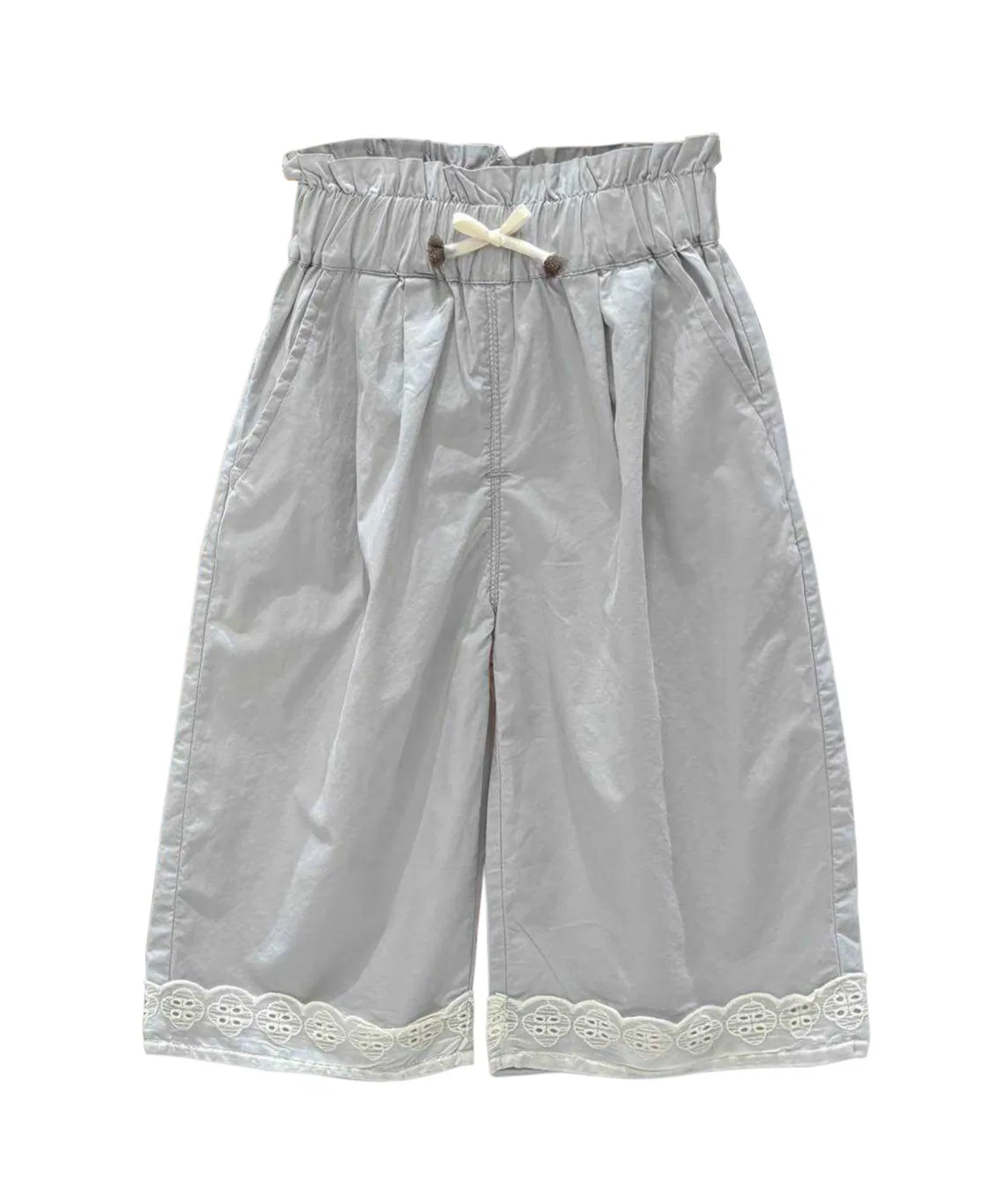Детские широкие брюки с кружевным низом, хлопок, aimoha, Grey