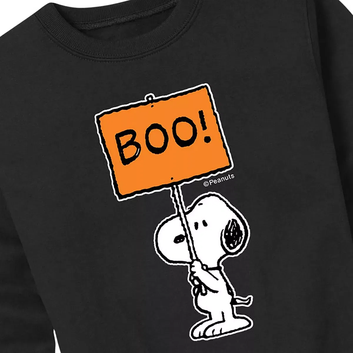 Детский свитшот с длинным рукавом Snoopy Boo Sign Peanuts, Black — фото 2