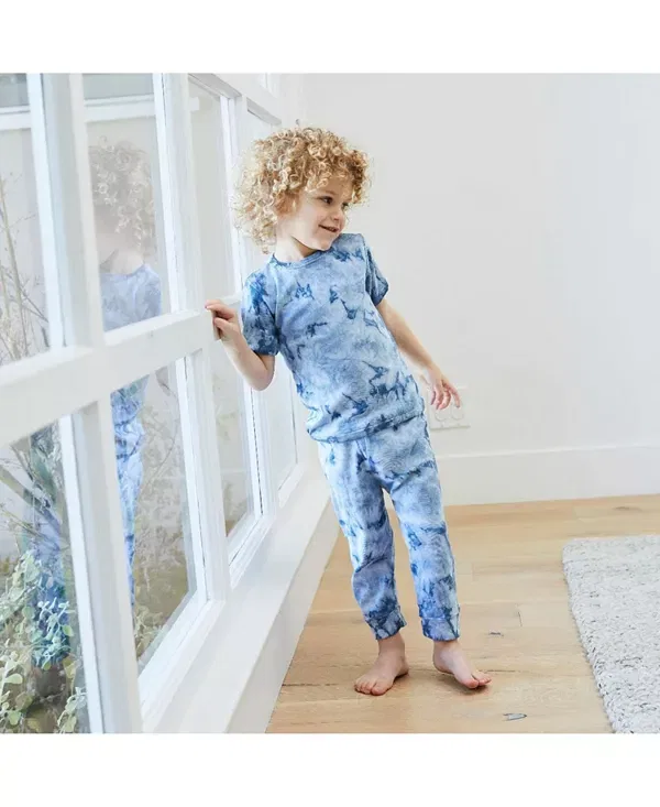 Детский комплект из рибаны с принтом Eco Crystal Ribbed Tee and Legging Set PaigeLauren, Blue Crystal — фото 3