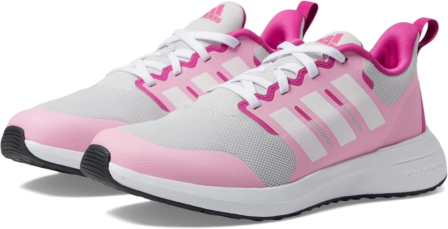 Детские кроссовки для девочек с шнуровкой Fortarun 2.0 adidas, Grey One/White/Beam Pink — фото 2