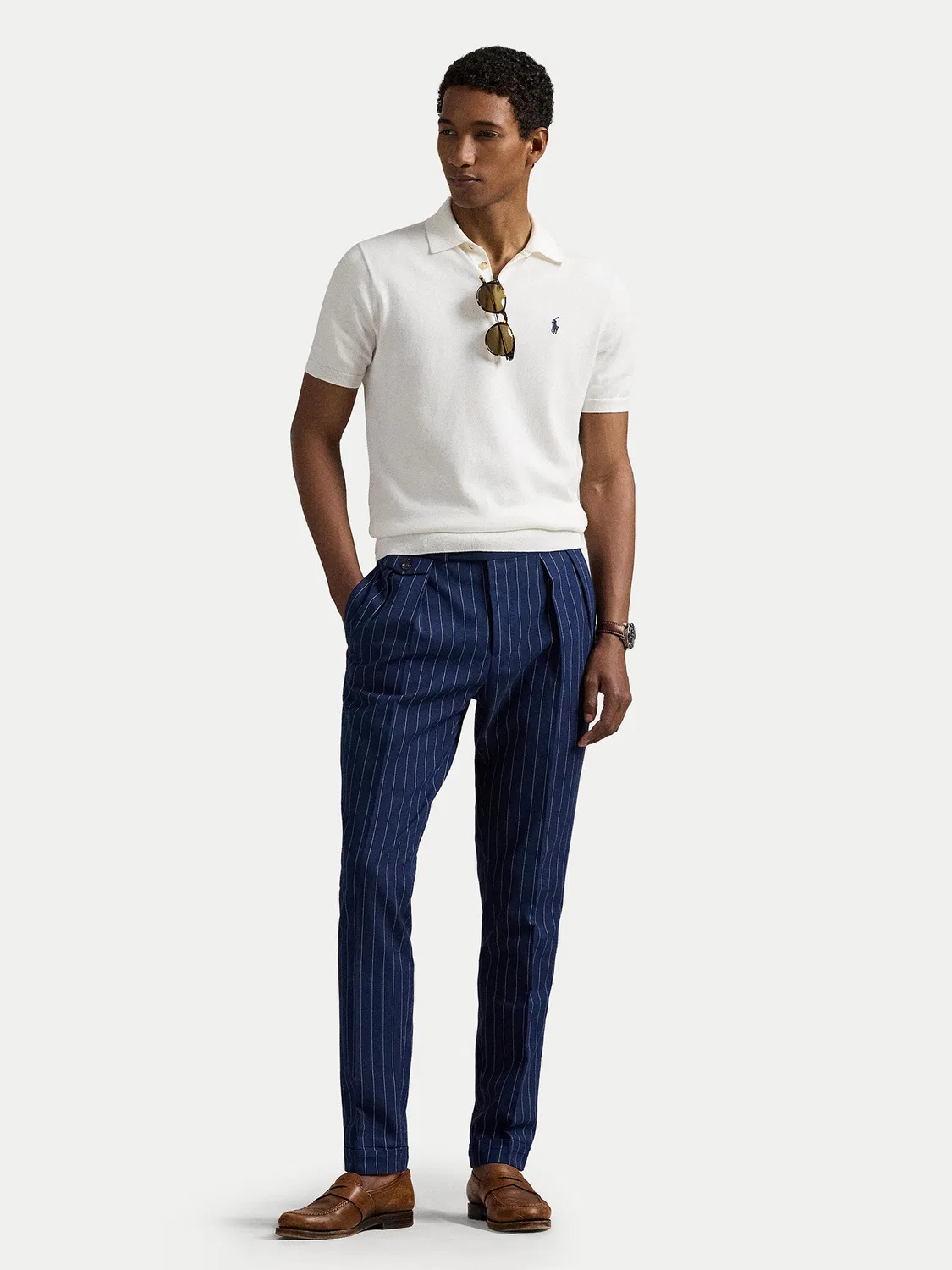 Мужское поло стандартного кроя Polo Ralph Lauren, белый — фото 2