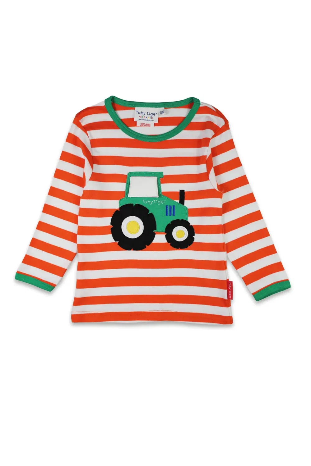 Детская футболка с аппликацией Tractor с длинным рукавом Toby Tiger, Orange