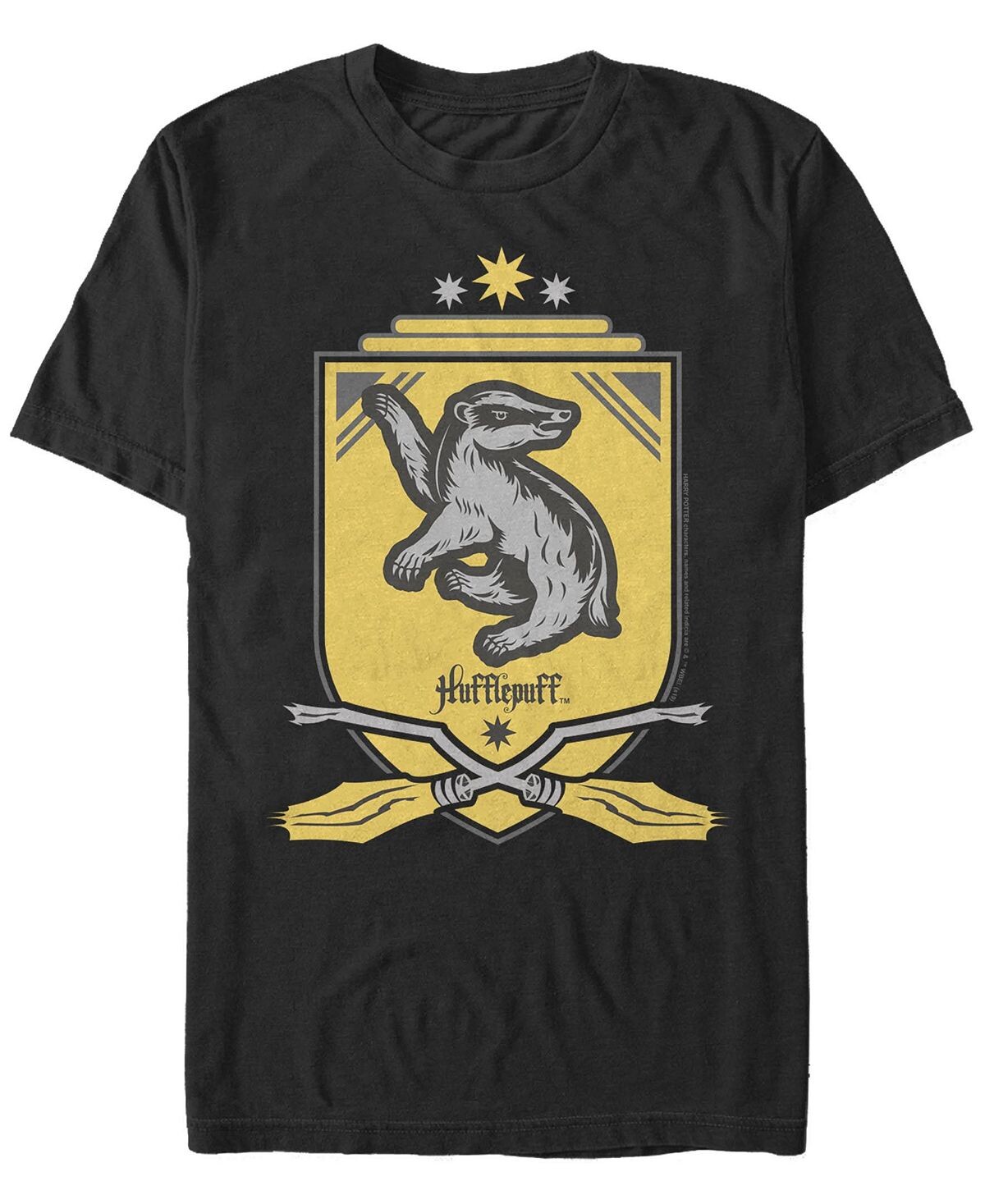 

Мужская футболка с круглым вырезом и короткими рукавами hufflepuff shield Fifth Sun, черный