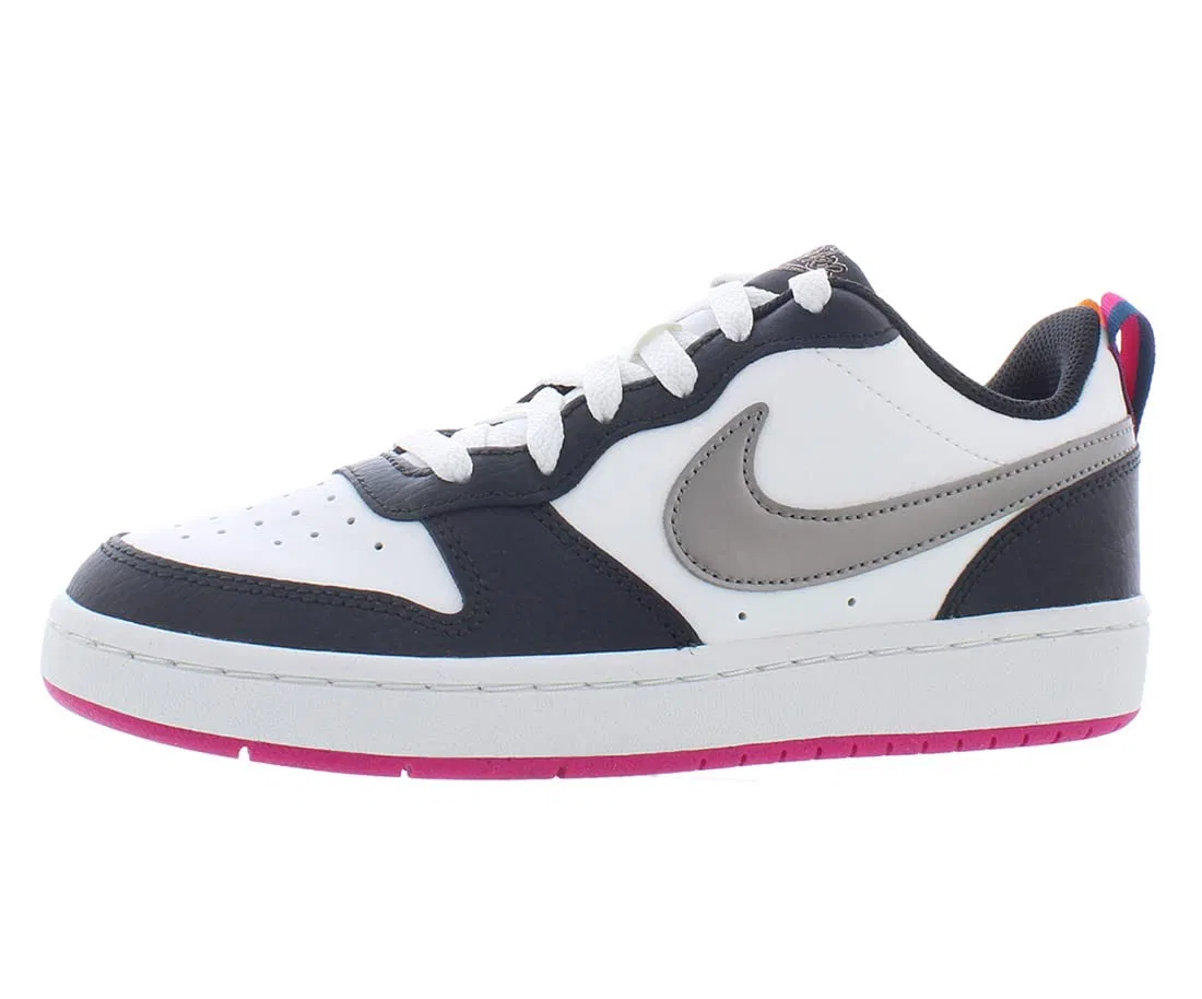 Детские кроссовки для мальчиков с принтом NIKE Court Borough Low 2 Se NIKE, Summit White Mtlc Pewter Off Noir
