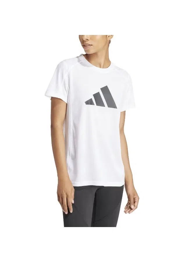 Футболка тренировочная с принтом Workout Essentials Big Performance Logo Adidas, белая — фото 3
