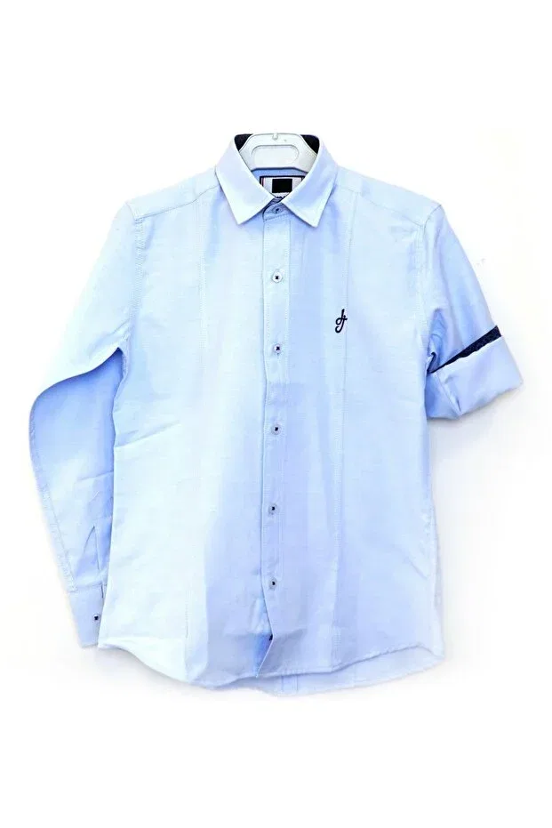 Детская рубашка для мальчиков оксфордская Doctor Junior, Ice Blue