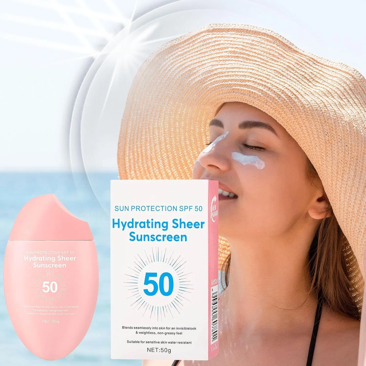 Солнцезащитный крем для лица Hydrating Sheer Face Sunscreen, SPF 50, RadiantRe, 50 г — фото 3