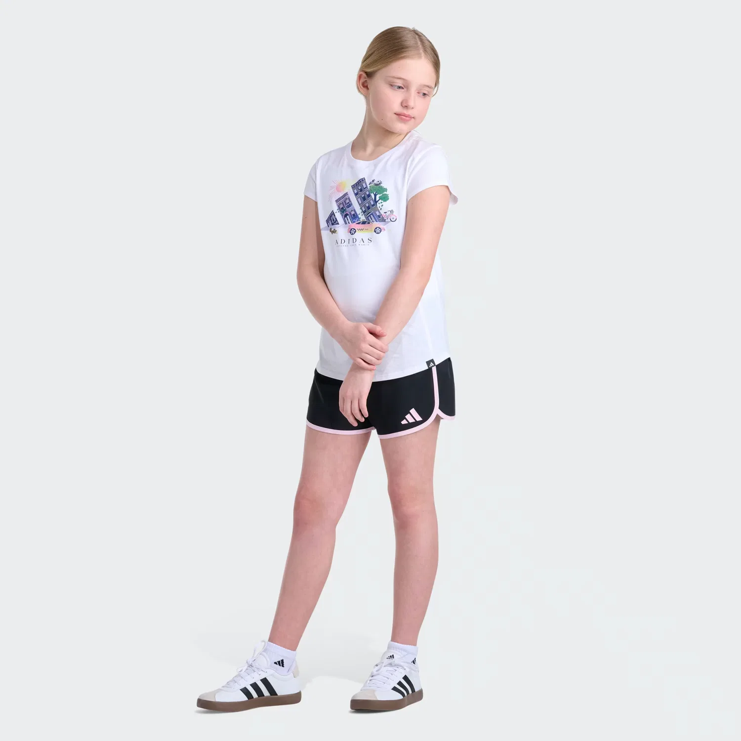 Детская футболка с короткими рукавами Adidas Sportswear, белый — фото 3