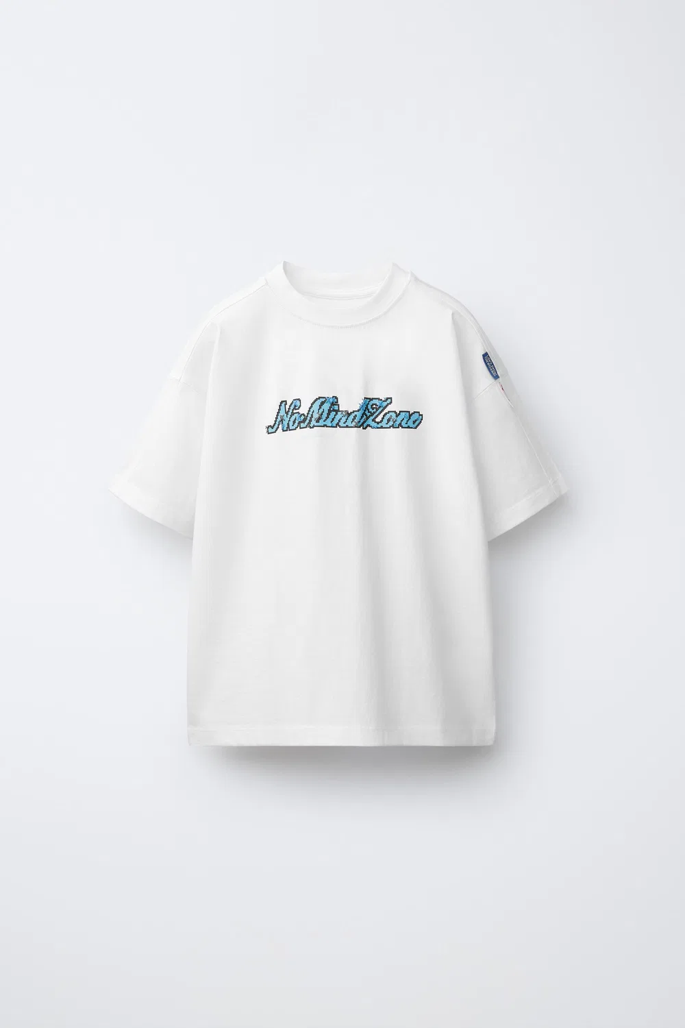 Футболка с пиксельным принтом для скейтбординга ZARA, White