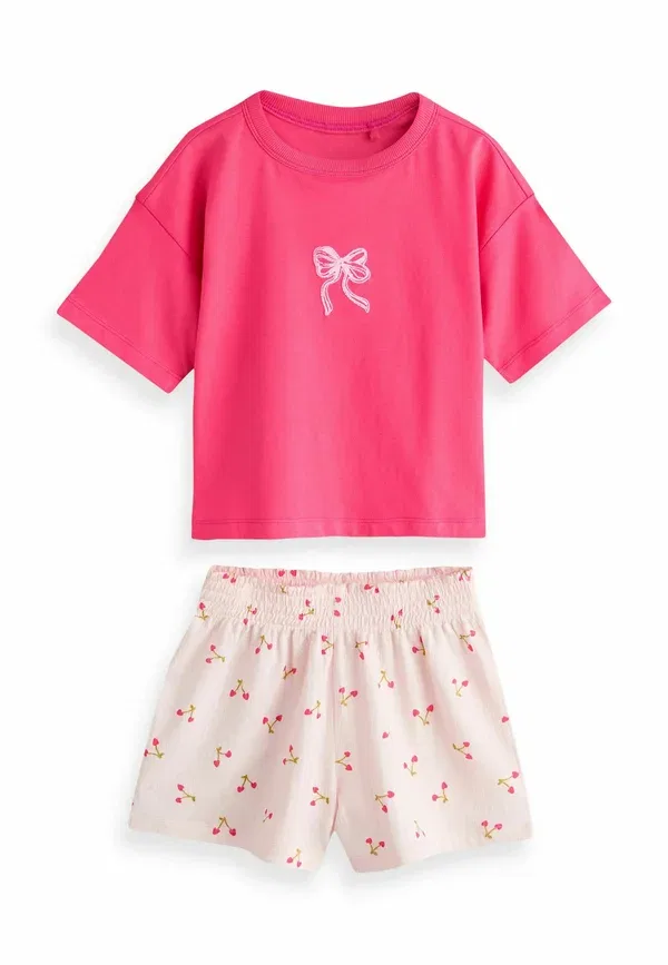 Комплект пижам из 3 предметов, хлопок, Regular fit - short pyjamas set 3 pack, Next, красный, розовый — фото 3