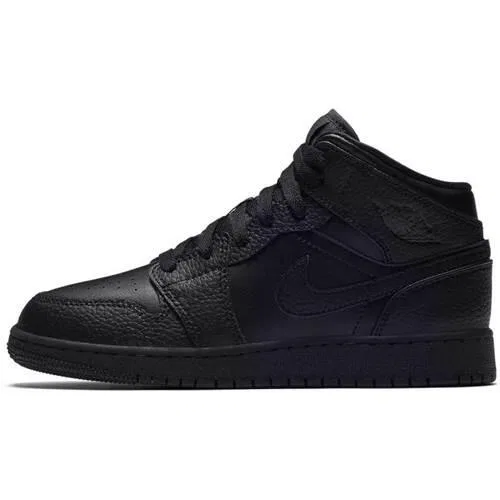 Детские кроссовки с шнуровкой Air Jordan 1 Mid Nike, Schwarz — фото 3