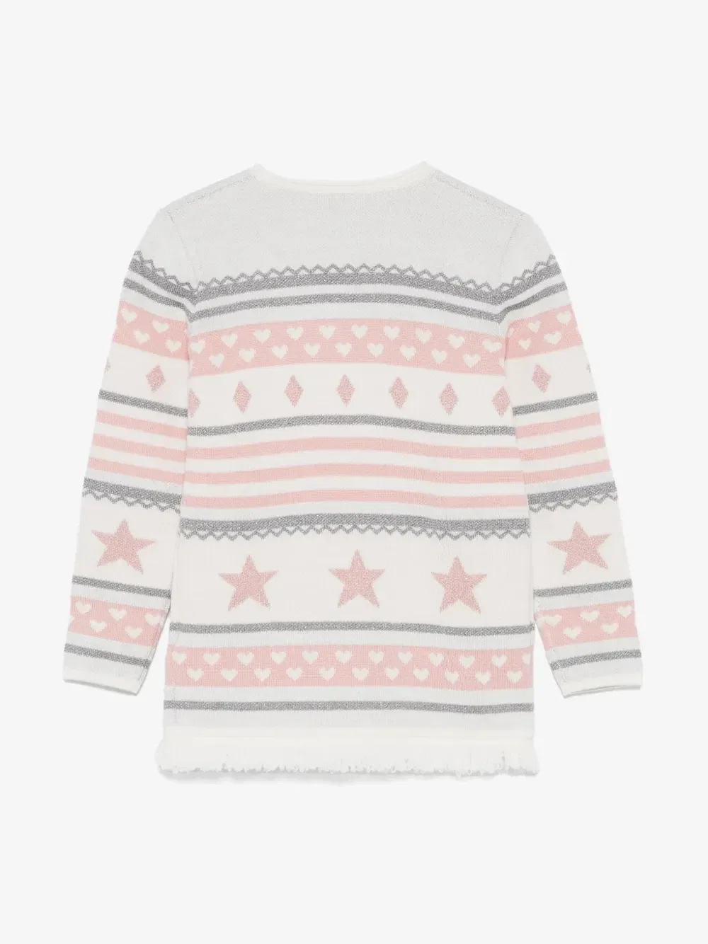 Жаккардовый кардиган с узором Liu Jo Kids, розовый — фото 2