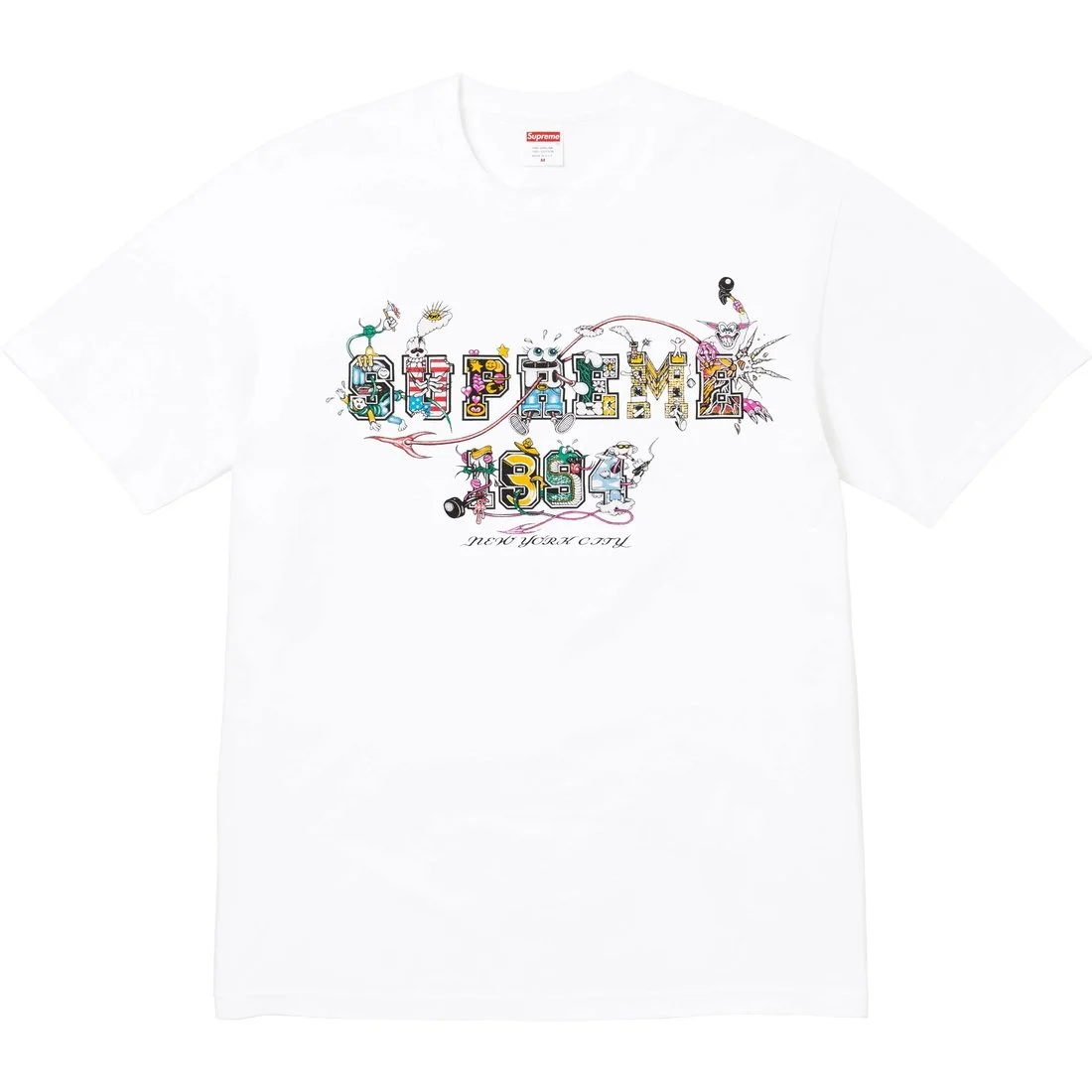 

Футболка Supreme SS24 WEEK19 Varsity Tee Red, белый