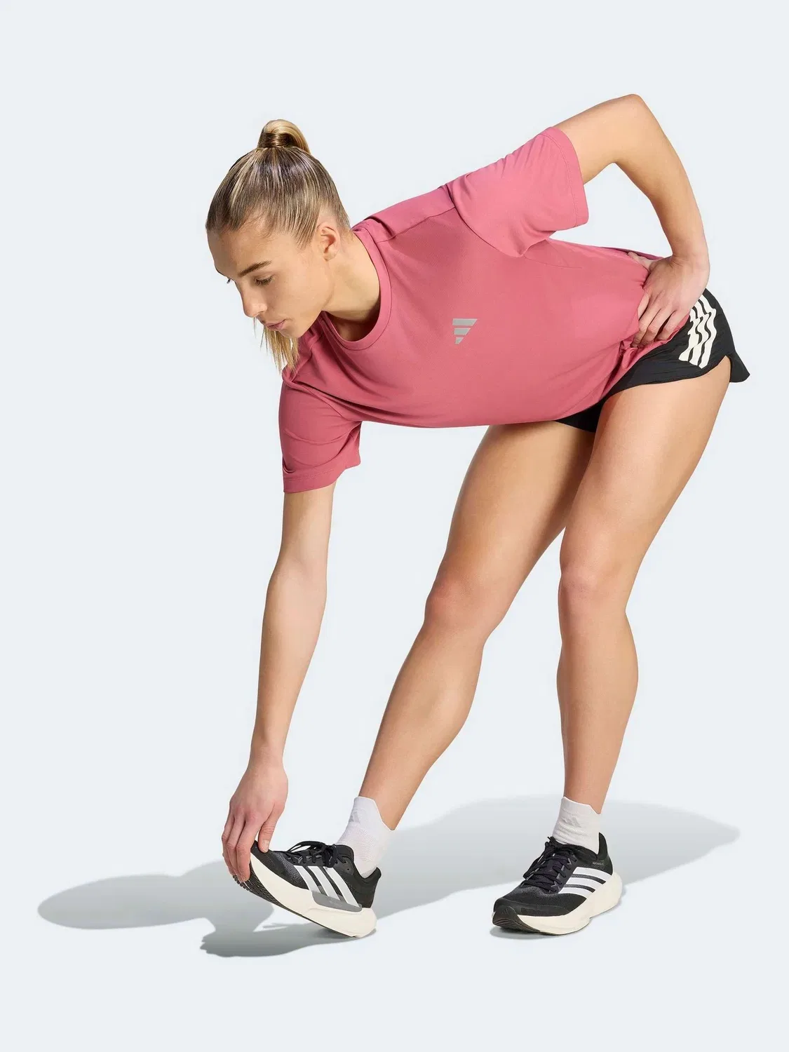 Футболка беговая Essentials adidas, темно-розовый — фото 3