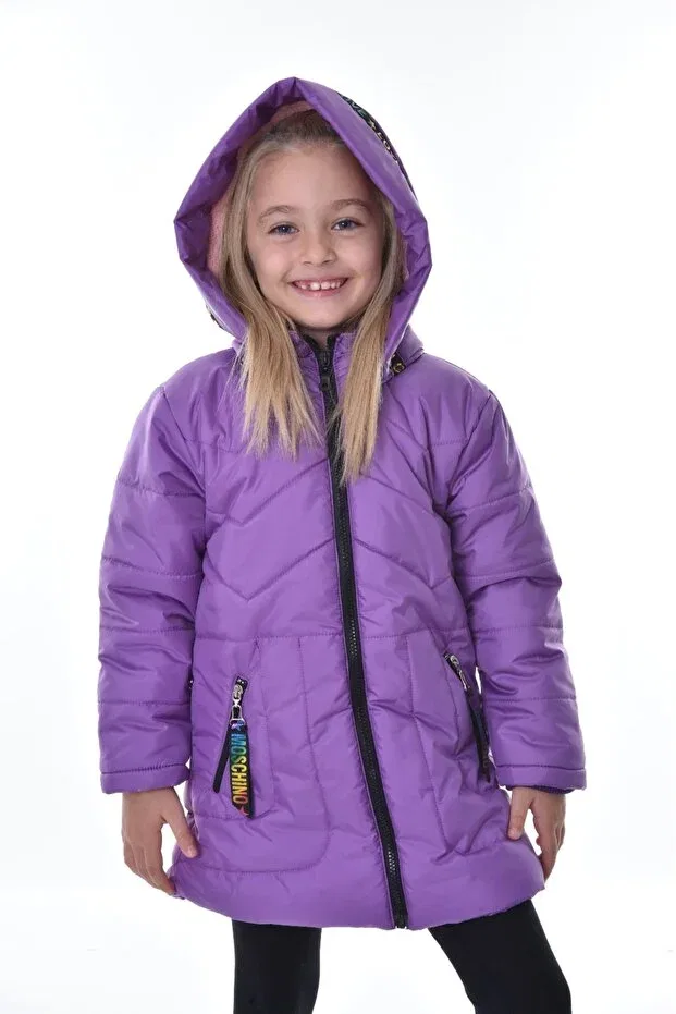 Детское зимнее пальто для девочек пуховое Öfi Kids, Purple — фото 3
