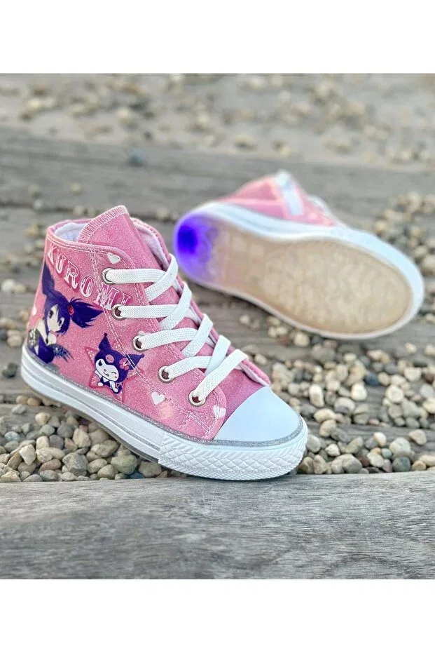 Детские кроссовки для девочек с принтом Kuromi Surpie Shoes, Pink