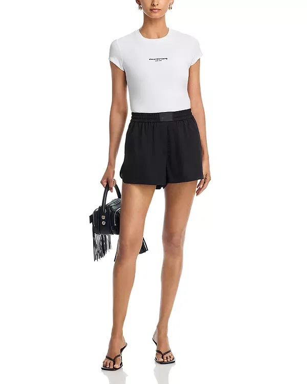 Женская футболка с принтом Fitted Logo Tee Alexander Wang, белый — фото 2