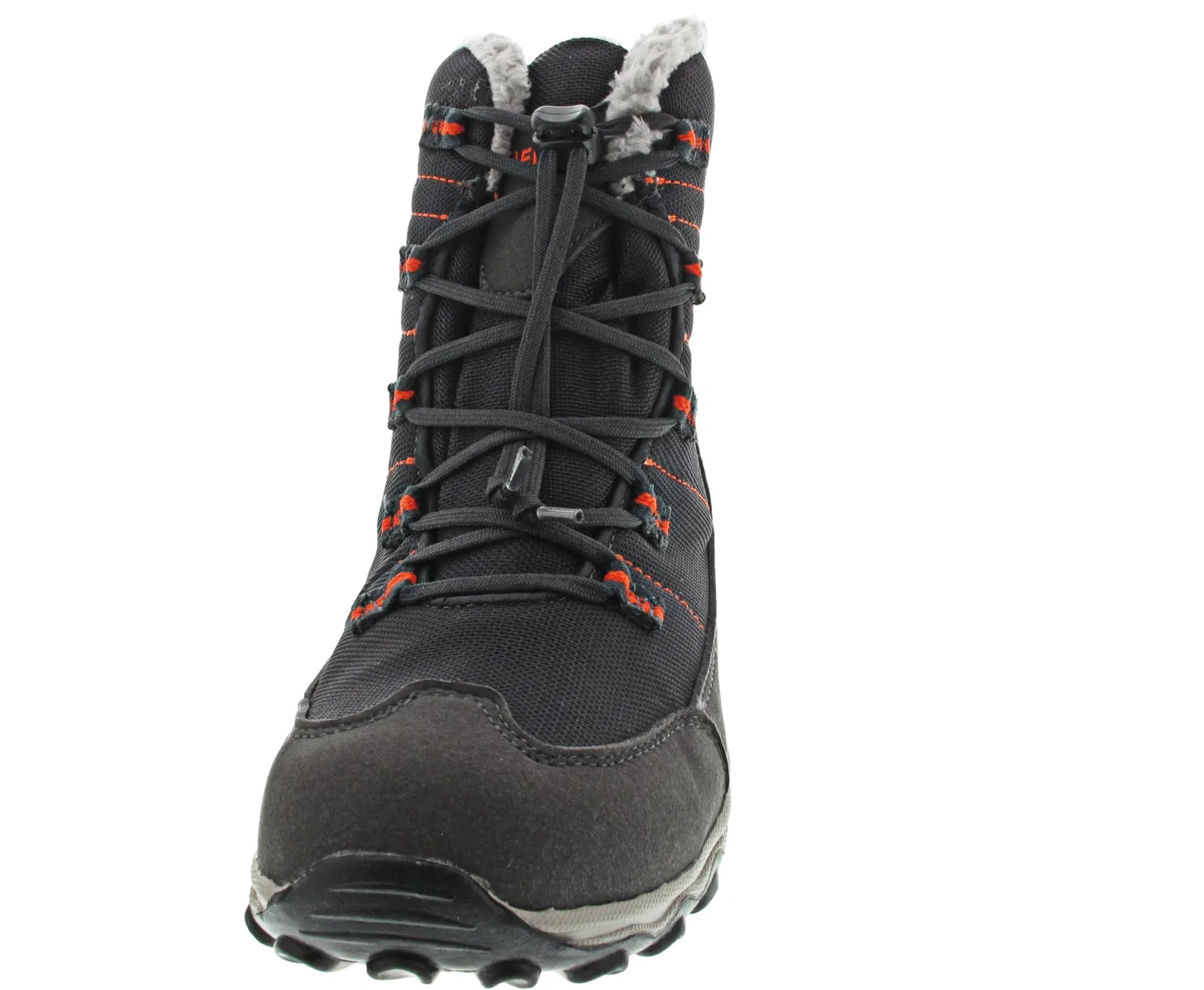 Детские зимние ботинки для мальчиков на шнуровке Winterstiefel Yolup Junior Gtx Meindl, Black Schwarz Orange 001 — фото 4