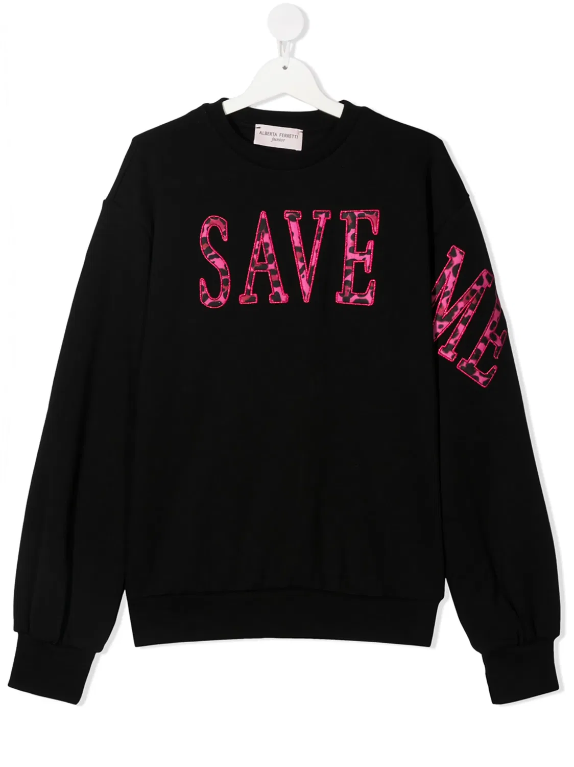 Свитшот "Save Me" с вышивкой Alberta Ferretti, черный