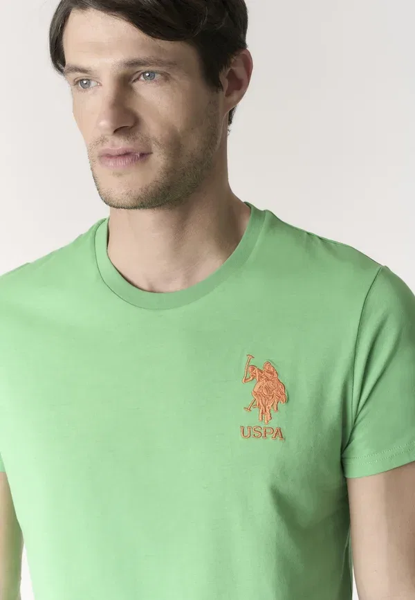 Футболка хлопковая print t-shirt, U.S. Polo Assn., зеленый — фото 4