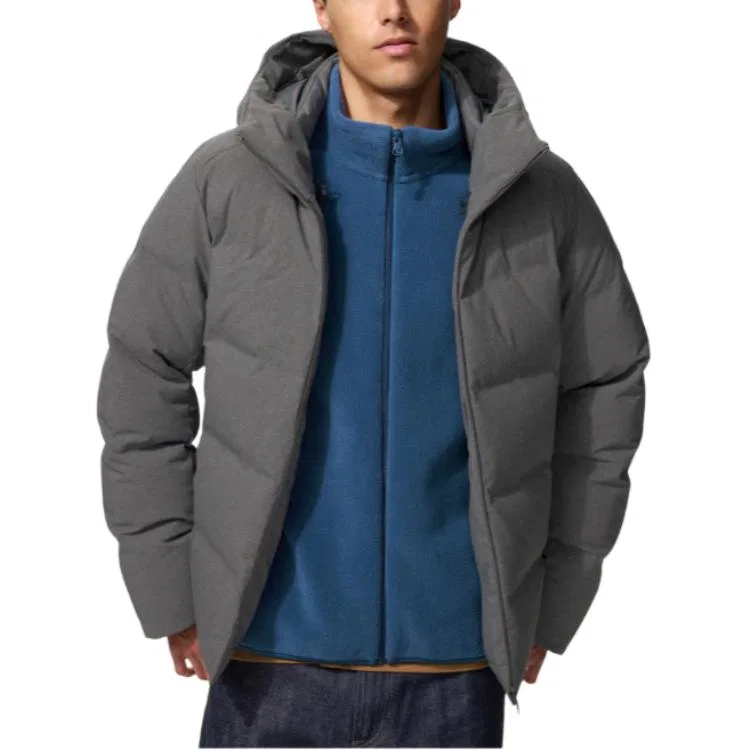 Мужской пуховик с капюшоном несъемным утепленный 05 Gray UNIQLO, 05 Gray