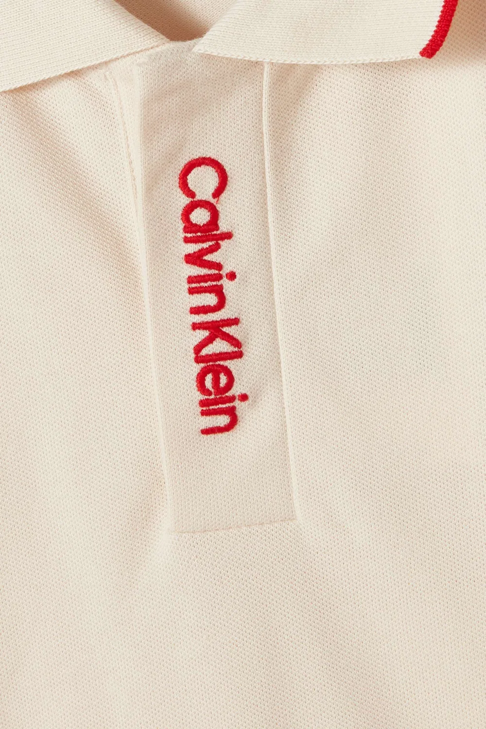 Футболка поло с логотипом Calvin Klein, нейтральный — фото 4