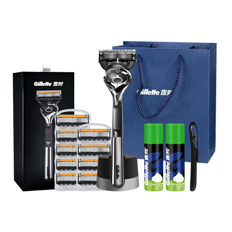 Мужской станок для бритья с 9 лезвиями, модель Sharpness Gravity Box, Gillette, Blue