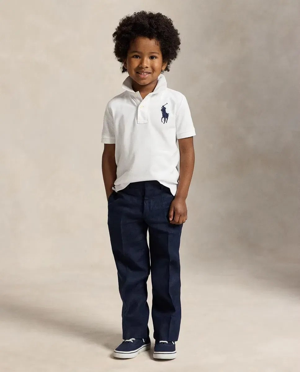Детское поло для мальчиков с длинным рукавом Big Pony Polo Ralph Lauren, Blanco