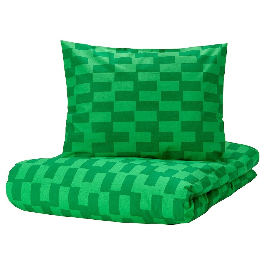 

Комплект постельного белья Ikea Blaskata Bed Sheet And Pillowcase With Elastic Band - 2шт, 150х200/50х60 см, дубль, Зеленый, Комплект постельного белья Ikea Blaskata Bed Sheet And Pillowcase With Elastic Band - 2шт, 150х200/50х60 см, дубль