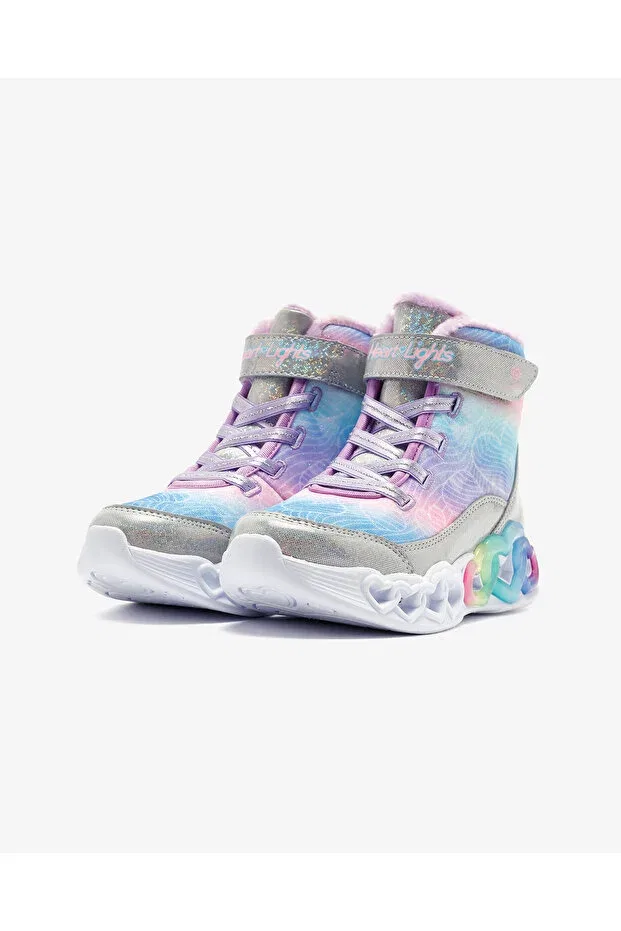 Детские ботинки для девочек с узором Skechers, Gray — фото 3