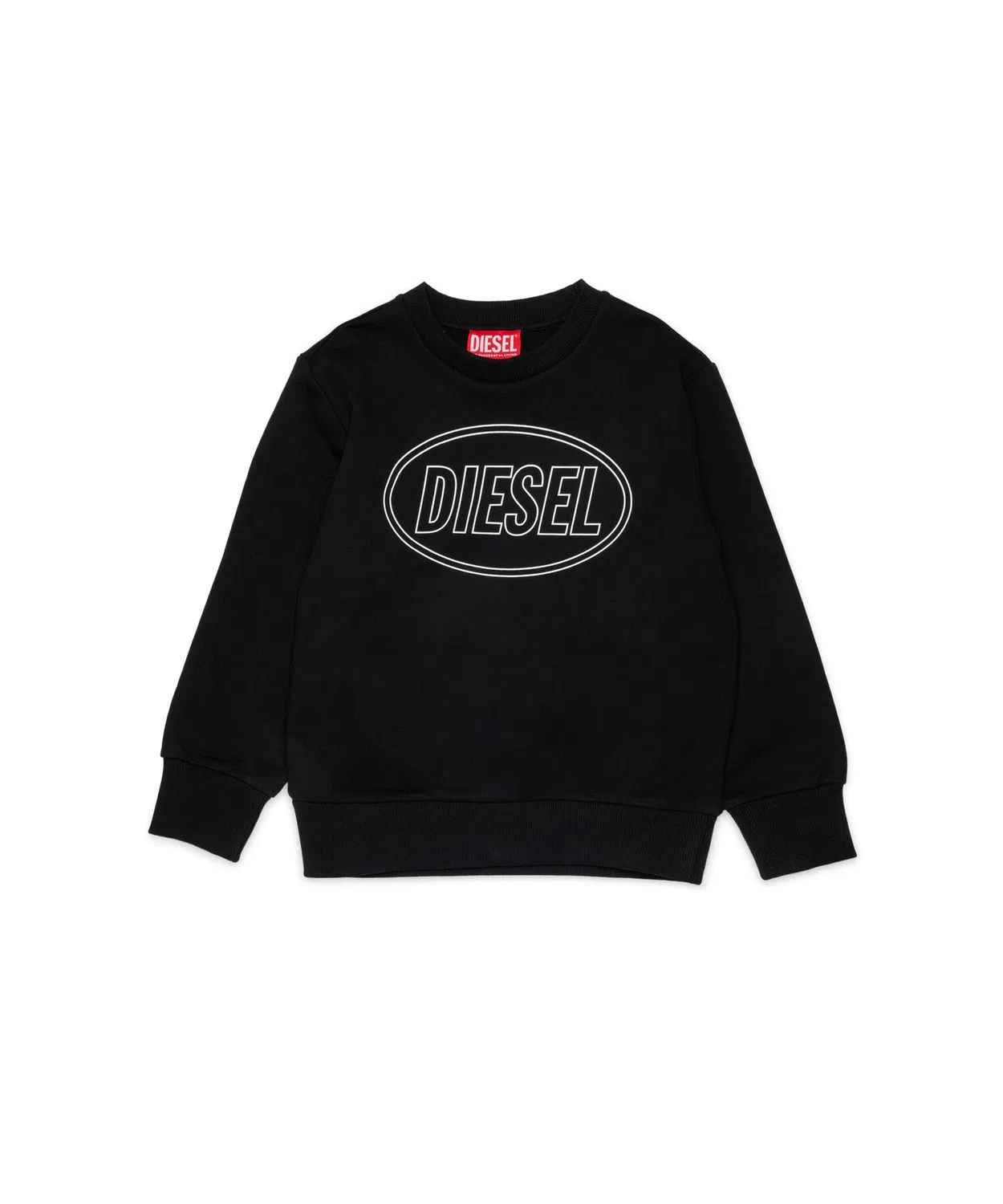Детский пуловер из футера с принтом DIESEL SCIRCLE OVER, Black