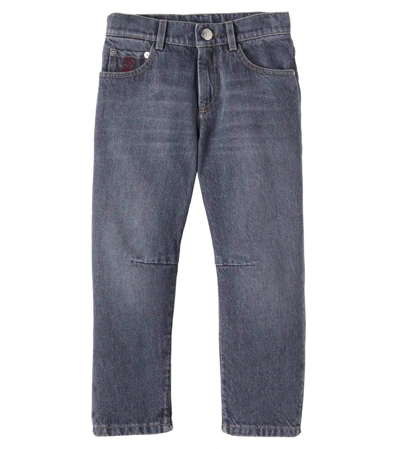 Зауженные джинсы Brunello Cucinelli Kids, серый