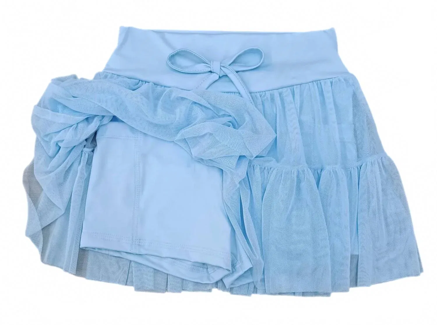 Детская юбка-шорты с ярусной оборкой Light Blue Be Elizabeth — фото 2