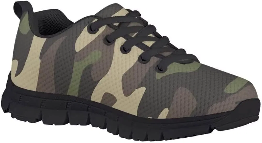 Детские кроссовки с принтом PinUp Angel для мальчиков и девочек, Army Green Beige Camo — фото 2