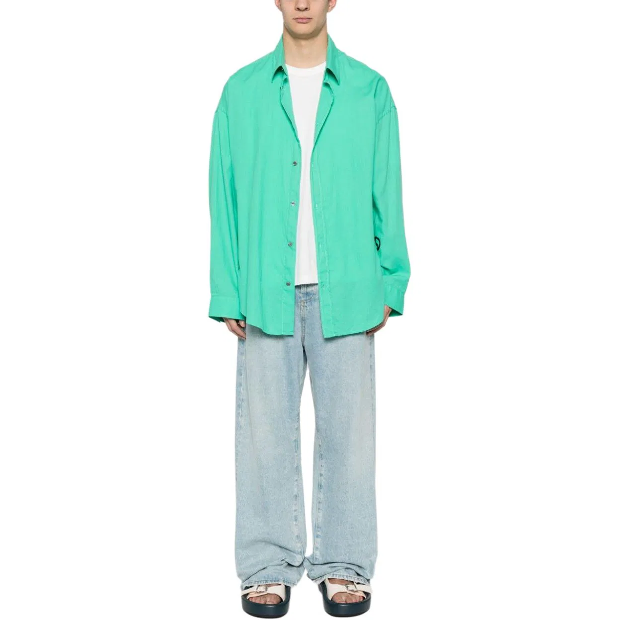 Мужская рубашка с длинным рукавом Acne Studios, Зеленый — фото 4