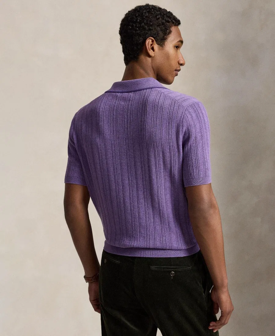 Мужская футболка-поло с текстурой Polo Ralph Lauren, Light Coronet Purple Heather — фото 4